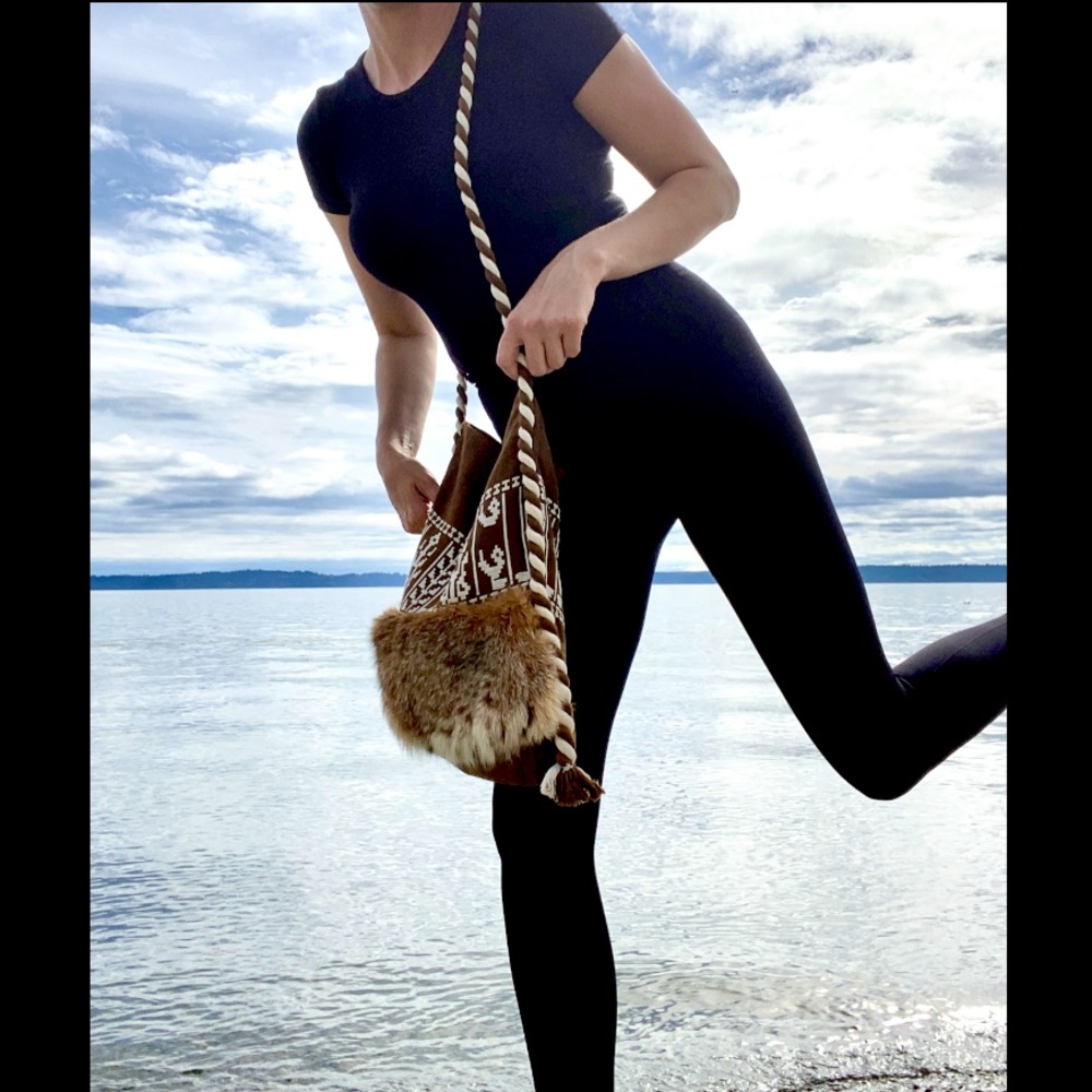 VINTAGE Fur and Textile Purse - Picture 1 of 8